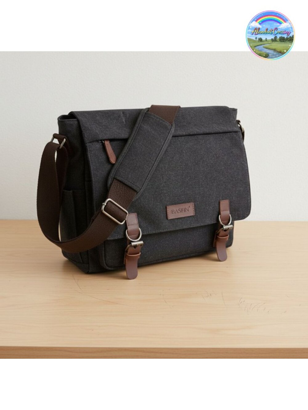 Vintage Canvas Messenger Crossbody Bag Fits 15" Laptop Travel Work